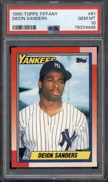 1990 Topps Tiffany #61 Deion Sanders PSA 10