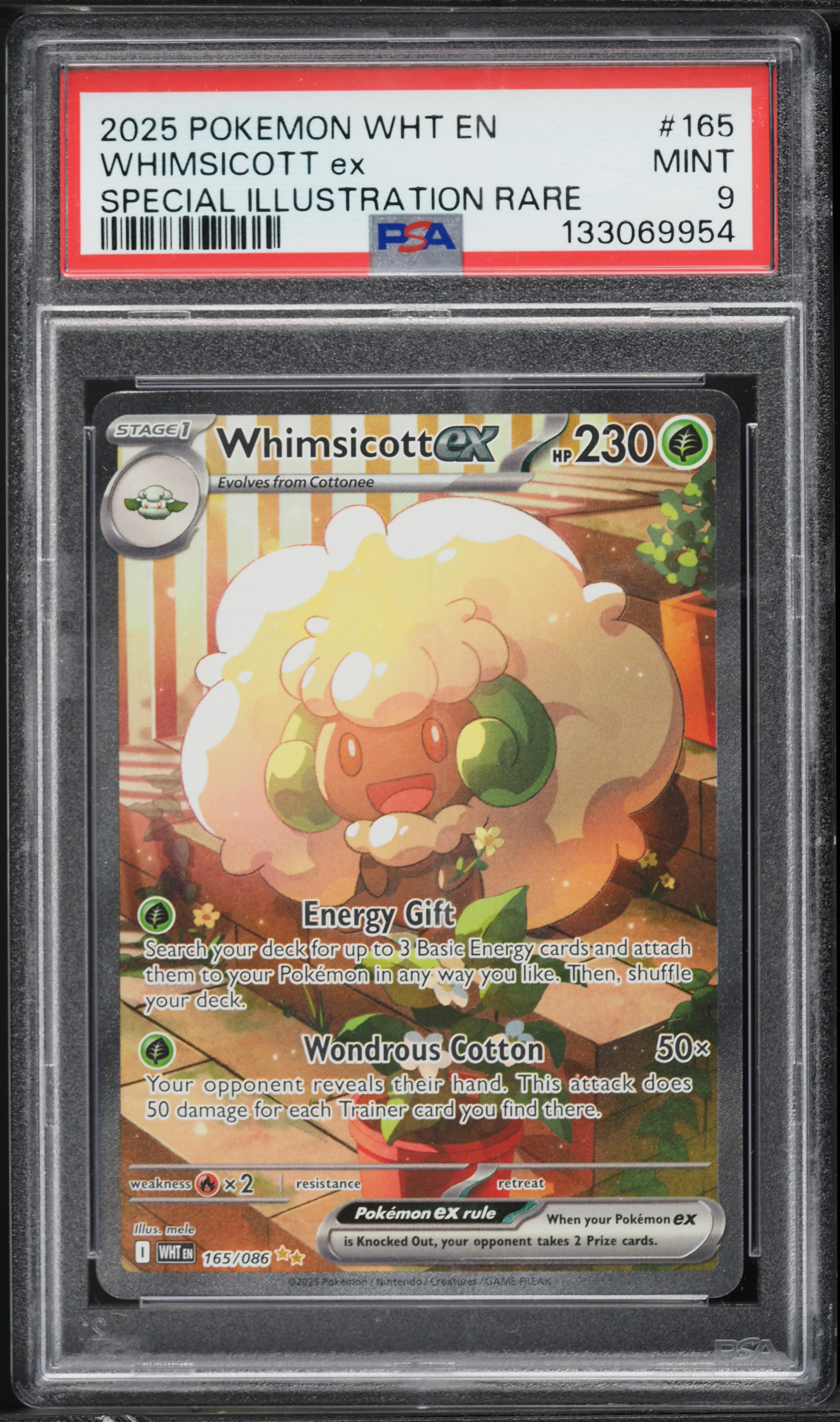 2025 Pokemon Scarlet & Violet White Flare SIR Whimsicott ex #165 PSA 9 MINT