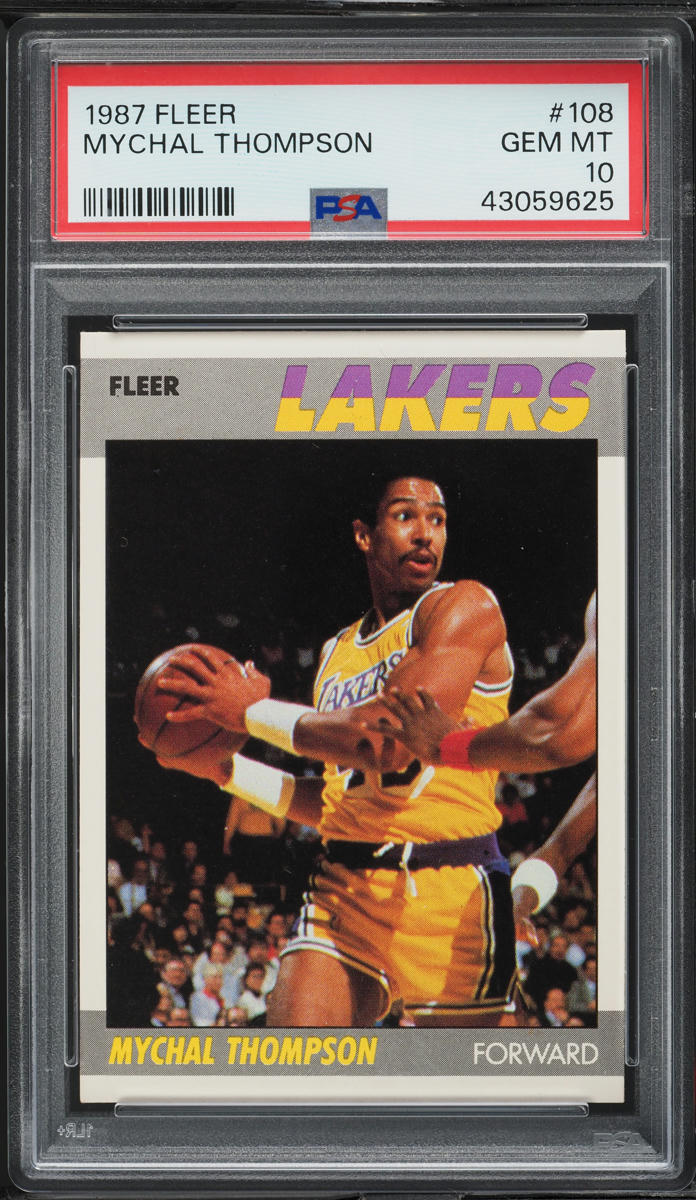 1987 Fleer Basketball Mychal Thompson #108 PSA 10 GEM MINT