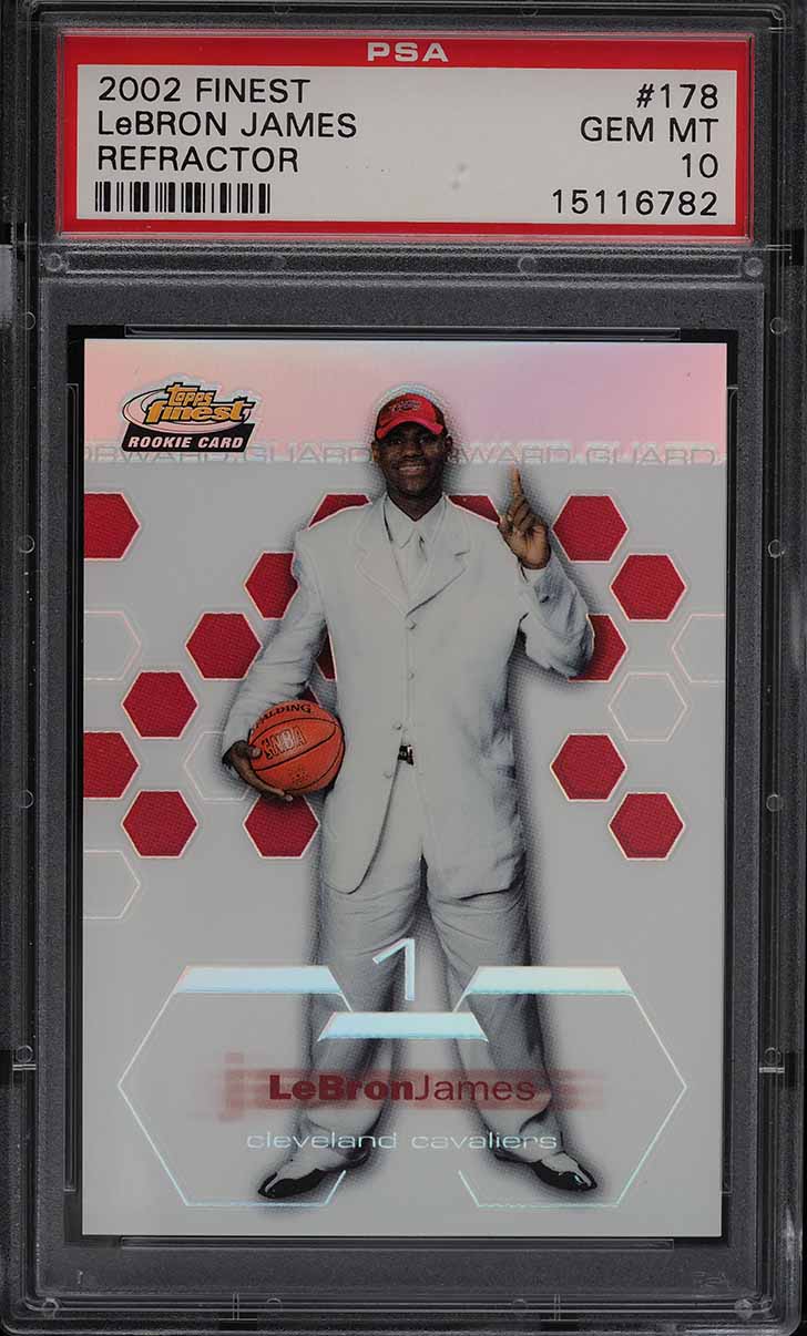 2002 Finest Refractor LeBron James ROOKIE RC /250 #178 PSA 10 GEM MINT