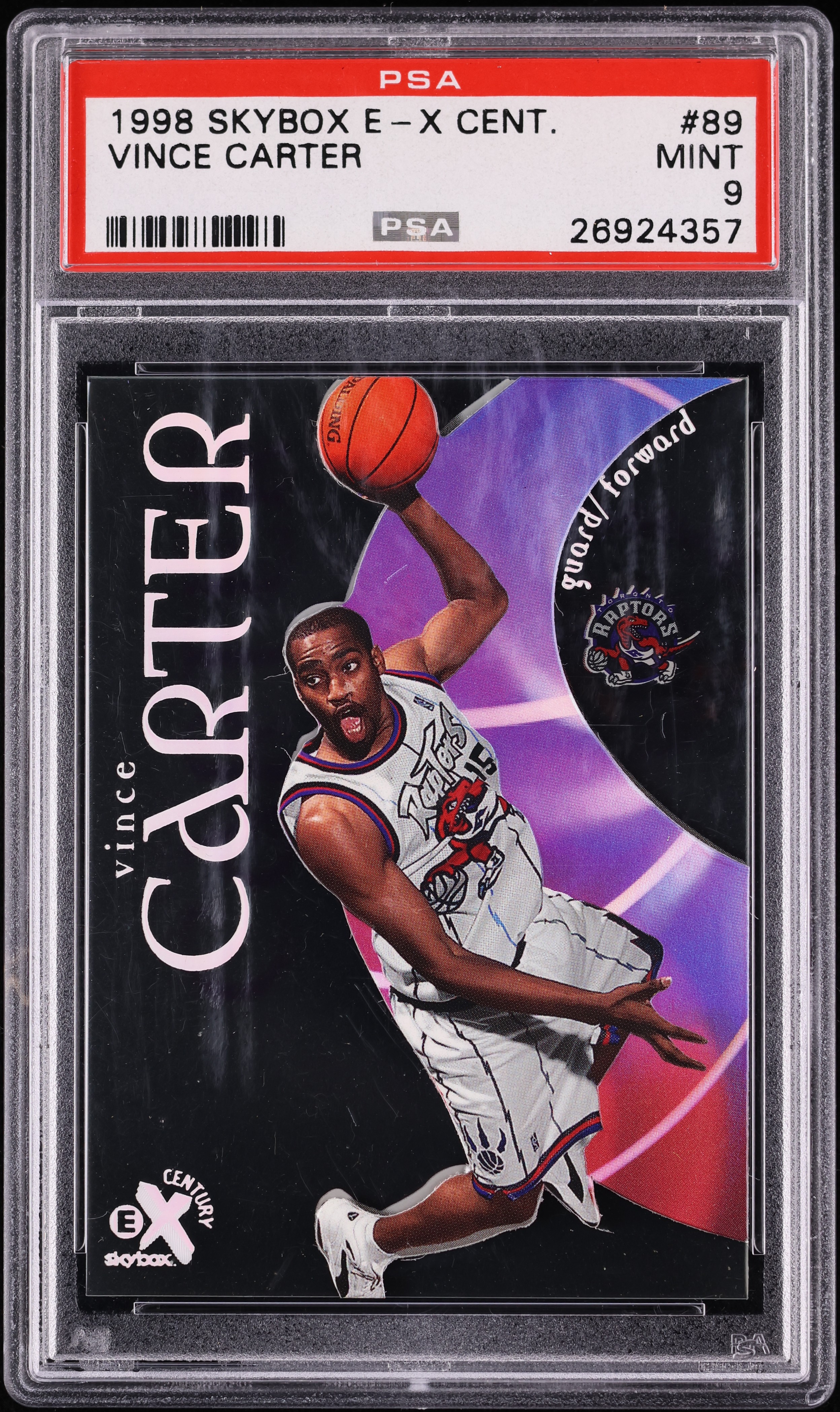 1998 Skybox E-X Century Vince Carter ROOKIE #89 PSA 9 MINT