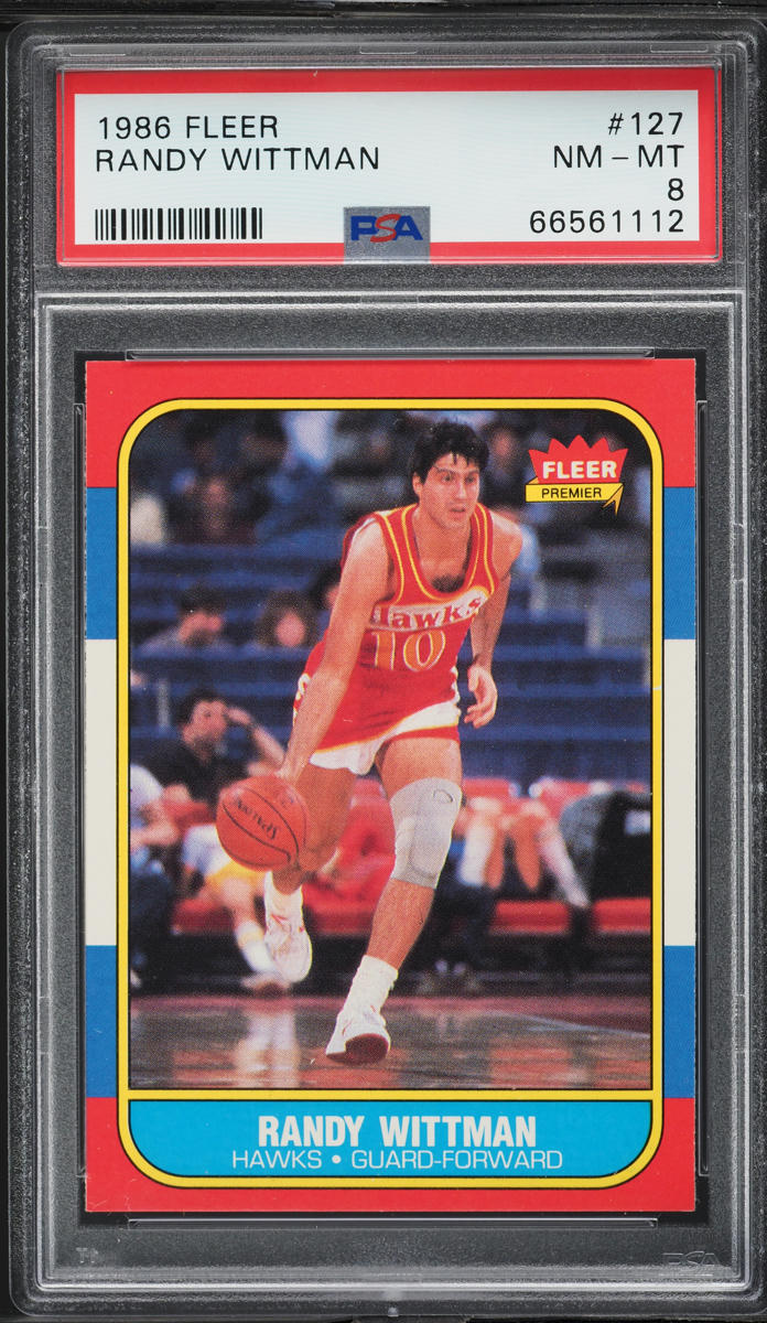 1986 Fleer Basketball Randy Wittman #127 PSA 8 NM-MT