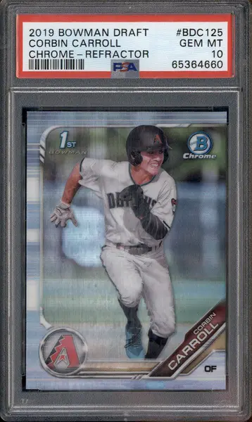 2019 Bowman Draft Chrome Refractor #BDC125 Corbin Carroll RC PSA 10